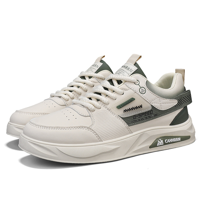 Zapatos de skate para hombres zapatos blancos de cuero casuales para hombres 2025 nuevos zapatos de primavera bajos de fondo plano de moda estudiantes adolescentes