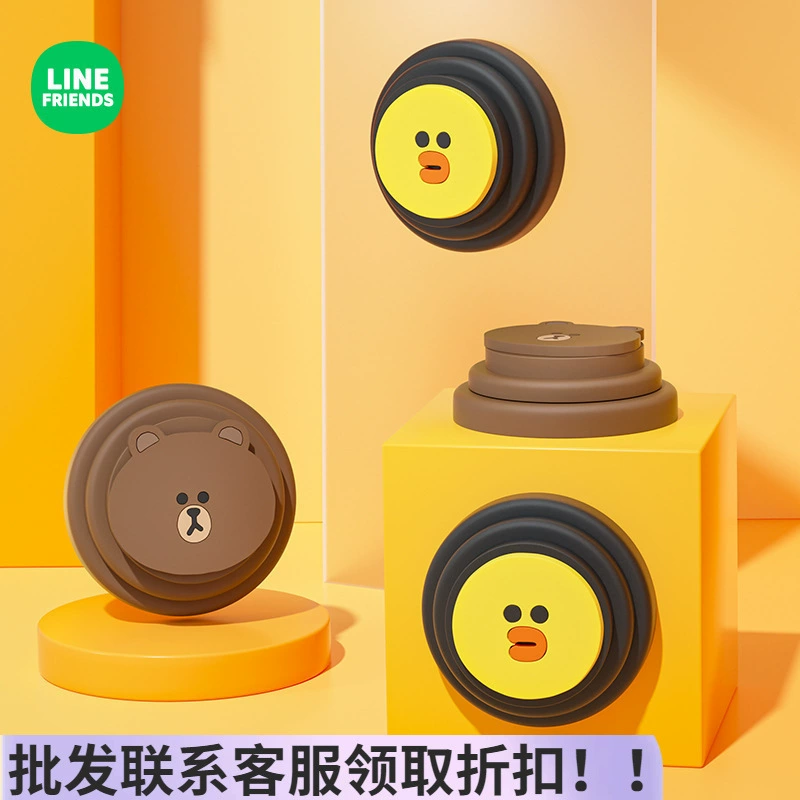 Line Коричневый медведь дверной амортизирующий буфер прокладка для внутренней отделки автомобиля практичный закрытый дверной бесшумный наклейка наклейка для предотвращения столкновений
