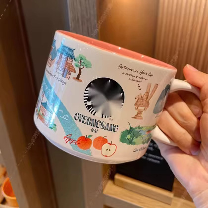 Korean Gyeongsang City Mug for Couples, Holiday Gift, Coffee Cup, Office Desk Water Cup, Teacher's Day