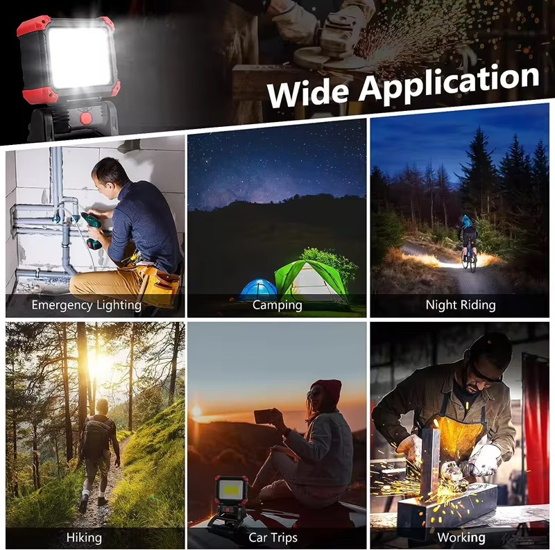Cross-Border New Model Cob Work Light with Magnet, Automotive Repair Inspection Light, Multi-Functional Strong Lighting Lamp, Rotating Clip Light