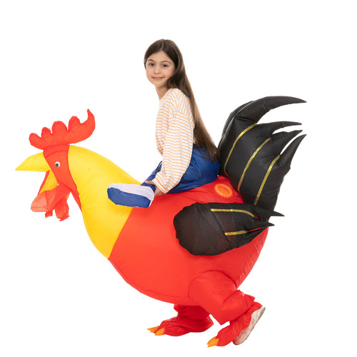 Cross-border cute children riding and walking animal mounts chickens, dogs, pigs, ducks, cows and cats inflatable clothing for adults and children