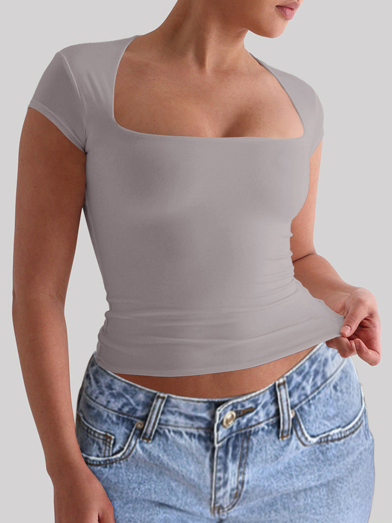 Short Sleeve Sleeve Length Wholesale Women's Casual Solid Color Short Sleeve T-Shirts