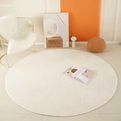 クロスボーダー純色円形絨毯ins風模造カシミヤベッドサイド絨毯寝室ぬいぐるみ部屋マット回転椅子マット