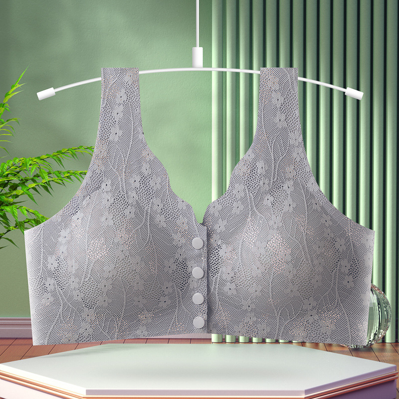 Sujetador de madre con hebilla frontal sin costuras, talla grande, sin anillo de acero, ropa interior de pecho, sujetador de dormir estilo chaleco para personas de mediana edad y ancianos