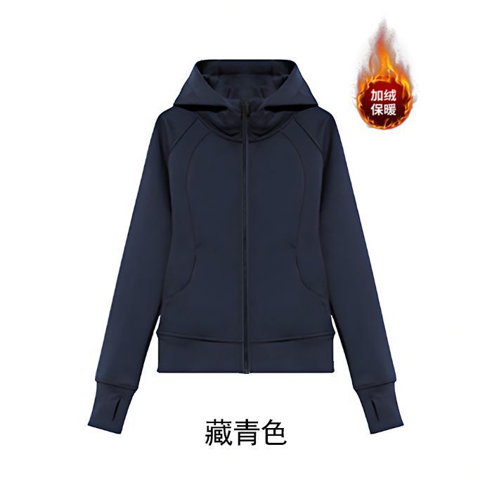 跨境纯棉复合韩系百搭运动外套纯欲修身连帽开衫拉链卫衣外套定制|undefined
