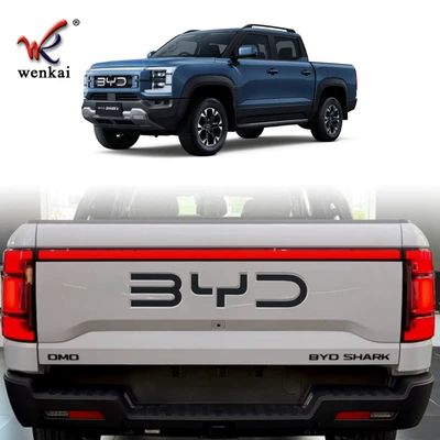 Suitable for Byd Shark 6 Modified Rear Trunk Car Logo Decorative Bright Strip Byd Shark Pickup Car Supplies