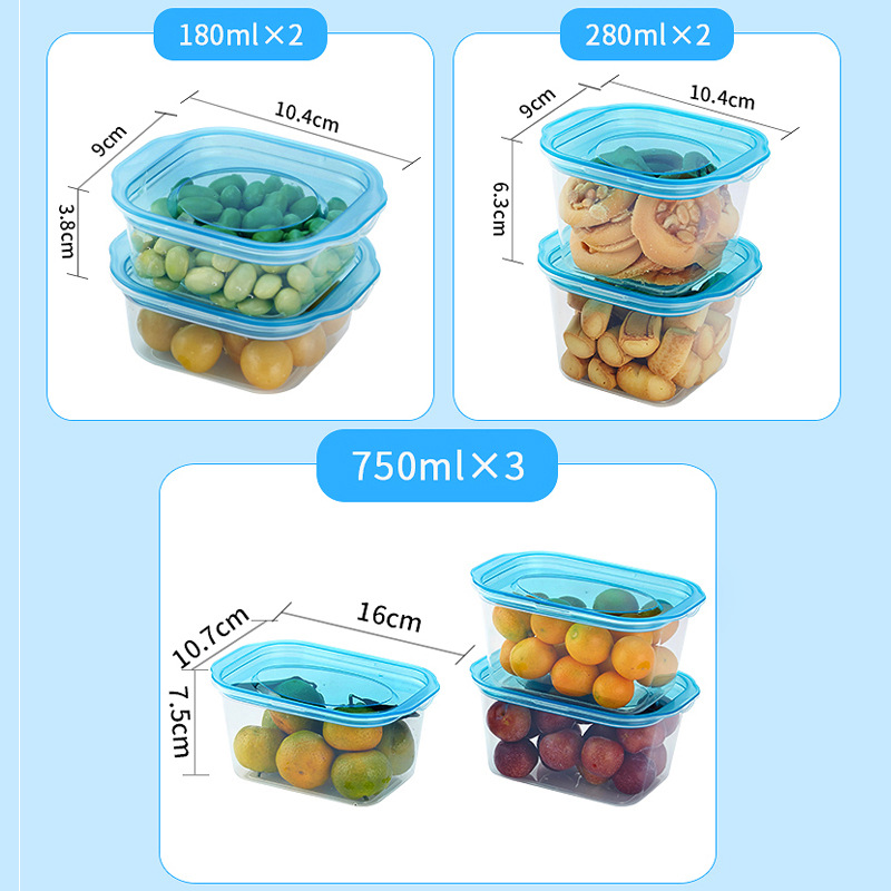 Caja de almacenamiento de alimentos de alta calidad sellada 15 piezas con cubierta de microondas caja de almacenamiento de alimentos sellada caja apilada al por mayor