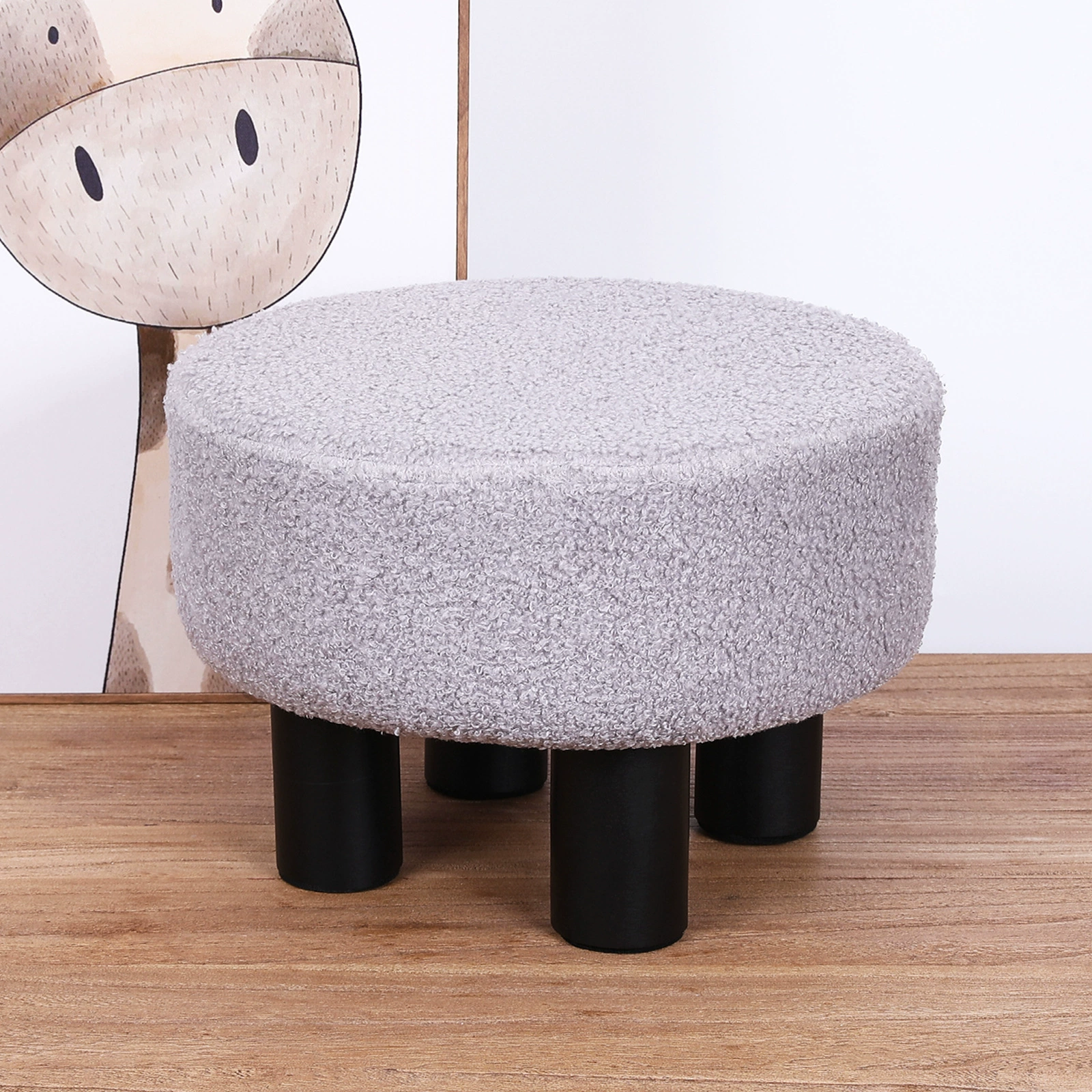 Маленький табурет из цельного дерева Модный табурет для смены обуви Маленький круглый табурет Диван для гостиной Низкий табурет Креативная маленькая скамья Бытовой Маленький Стул