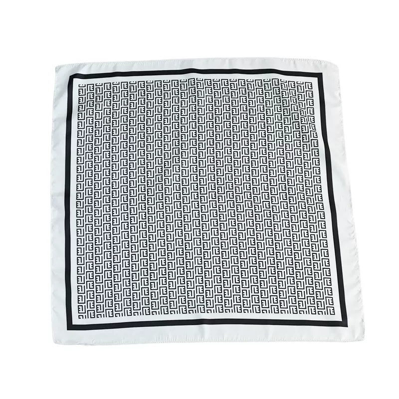 跨境欧美时尚50cm仿真丝围巾春夏小丝巾女士外搭领巾丝巾工厂批发