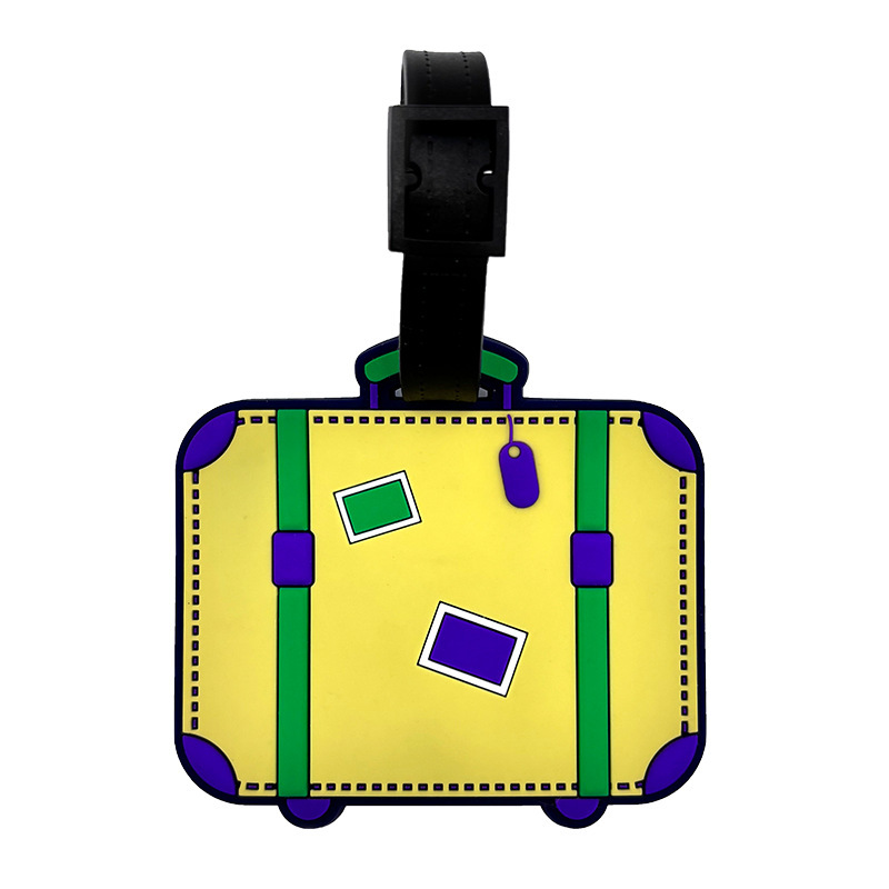 卡通手提箱pvc滴胶行李牌定 制异形登机牌吊牌橡胶LOGO硅胶批发|undefined