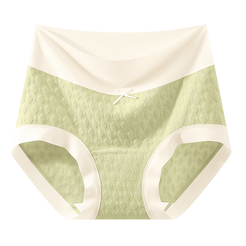 Algodón de cintura alta entrepierna de algodón largo entrepierna antibacteriano calzoncillos de entrepierna delgada para niñas color de contraste cintura alta transpirable abdomen pantalones cortos cabeza