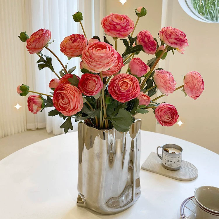 Легкий роскошный букет сухих цветов, пион, роса, цветочные украшения, цветы, украшение для гостиной, искусственный цветок, искусственный цветок, лотос, обеденный стол в помещении