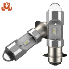 オートバイ LED ヘッドライト高/近光白黄色 2 色シングル爪 H6M T19 魚眼レンズ P15D 電気自動車ライト