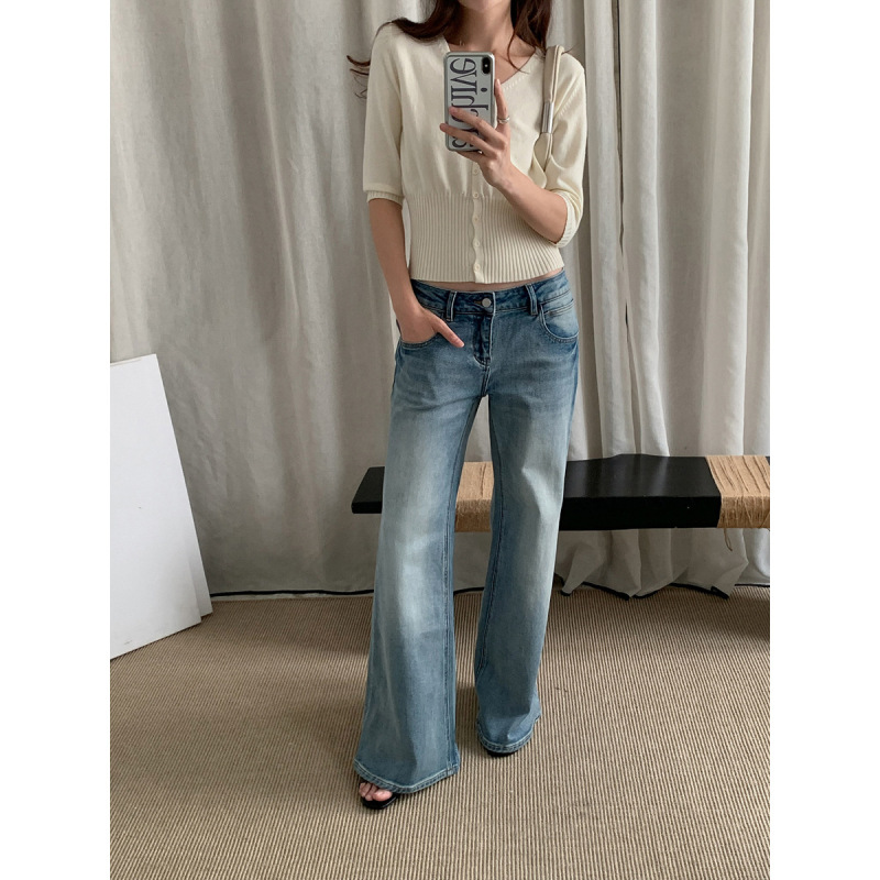 inbyin Leg Slimming High-Waisted Flared Jeans for Women, Loose Fit for Pear-Shaped Body, Slimming Long Pants inbyin Leg Slimming High-Waisted Flared Jeans for Women, Loose Fit for Pear-Shaped Body, Slimming Long Pants