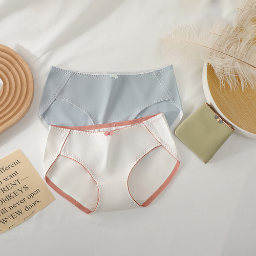 Women's underwear pure cotton antibacterial seamless summer thin Japanese style fresh girls new mid-waist triangle shorts