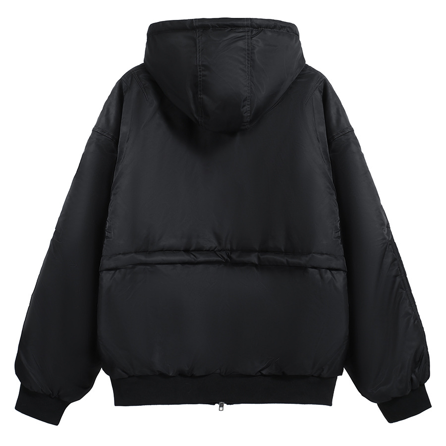 High Street FAR.ARCHIVE color sólido cremallera función de los hombres sueltos acolchados de las mujeres casual chaqueta con capucha de algodón acolchado ropa de moda