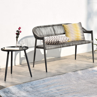 Outdoor Leisure Chair Nordic Balcony Backrest Rattan Chair Single Courtyard Table and Chair Combination Homestay Outdoor Home Rattan Chair