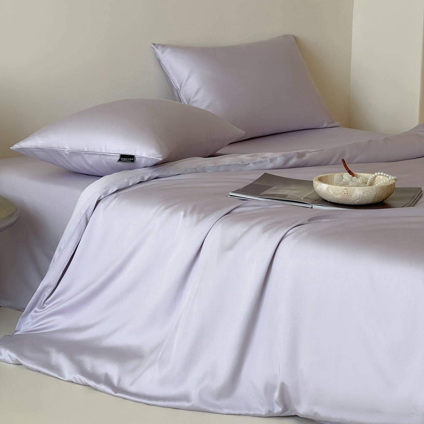 Minimalist Luxurious Tencel Bed Sheet Set Breathable Silky 4-piece_voghion.com