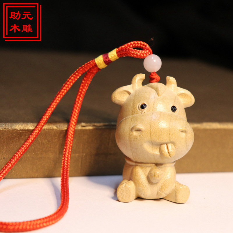 桃木の木の彫刻の十二生肖のフルセットのネズミの牛の虎のウサギの竜の蛇の馬の羊のサルのニワトリの犬の豚の車の置物の文は卸売りを遊びます。|undefined