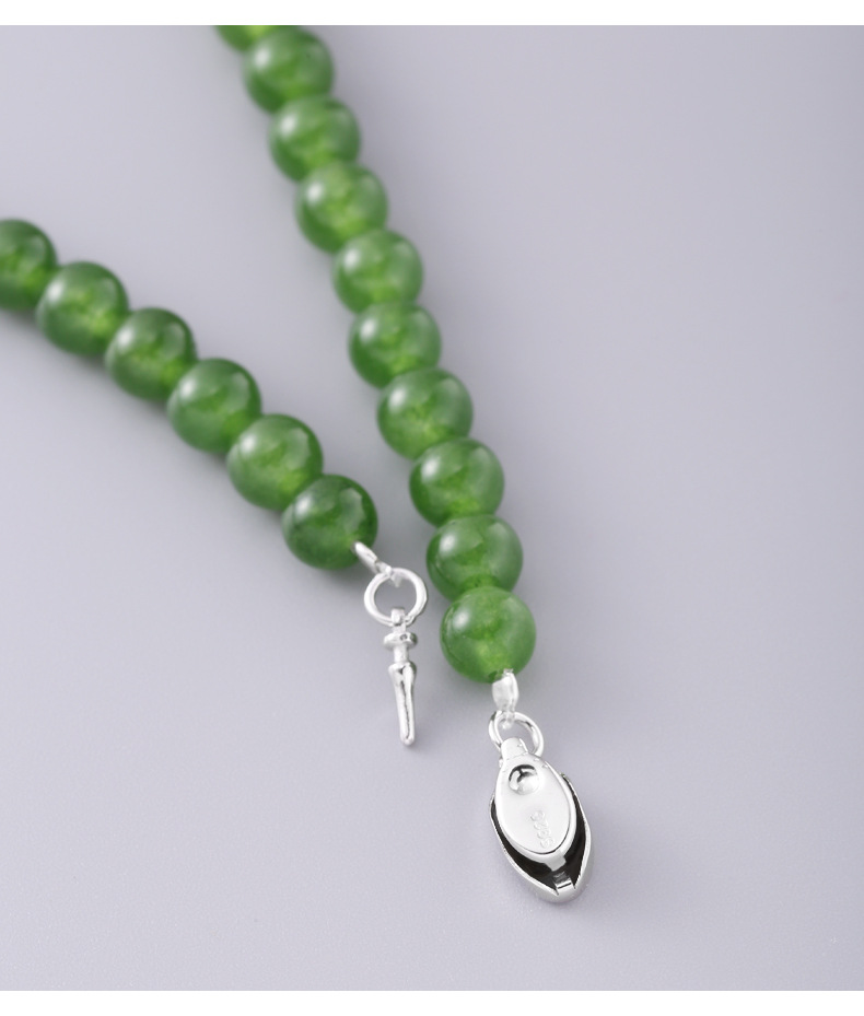 Women's Gender 1 Piece 925 Sterling Silver Add Color Jasper Geometric 925 Sterling Silver Add Color Jasper Beaded Chain Necklace