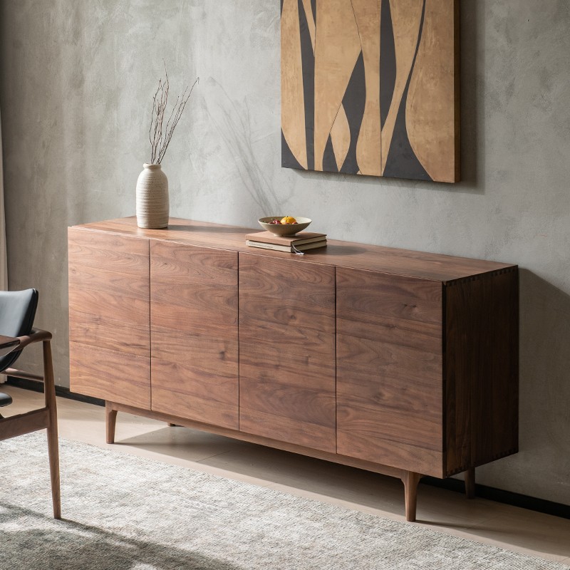 Chinese Old Elm Sideboard Solid Wood Living Room Storage Cabinet Wabi-Sabi Style Wall-Mounted Storage Cabinet Entrance Cabinet