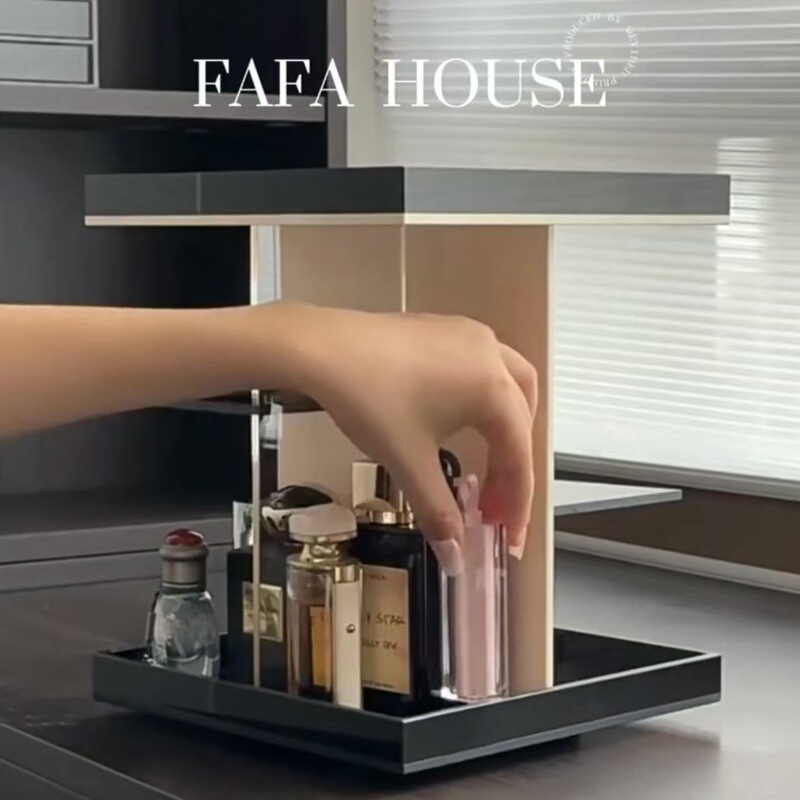 Cosmetics Rack, Dressing Table, Desktop Jewelry, Perfume Tray, Skin Care Product Layered Storage Box, Rotating Storage Box