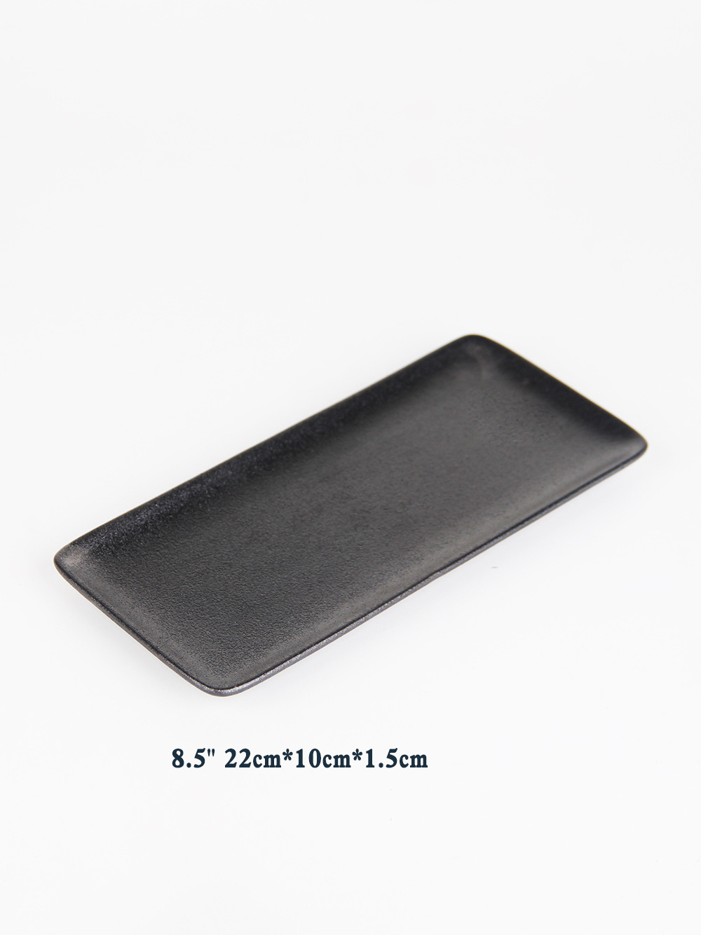 Al aire libre fácil de limpiar de almacenamiento cuadrado esmerilado negro placa de cocción de cerámica placa de filete occidental placa plana bandeja de plato frío