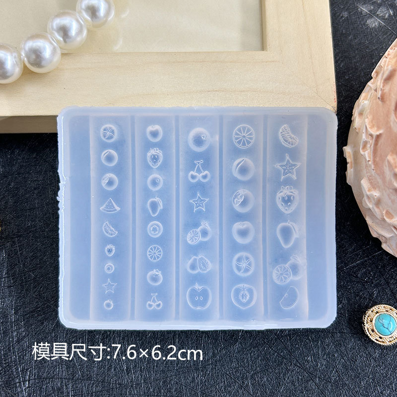 卡通微缩甜品园水果乐园DIY果汁杯美甲装饰高透模具DIY雕花胶模|undefined