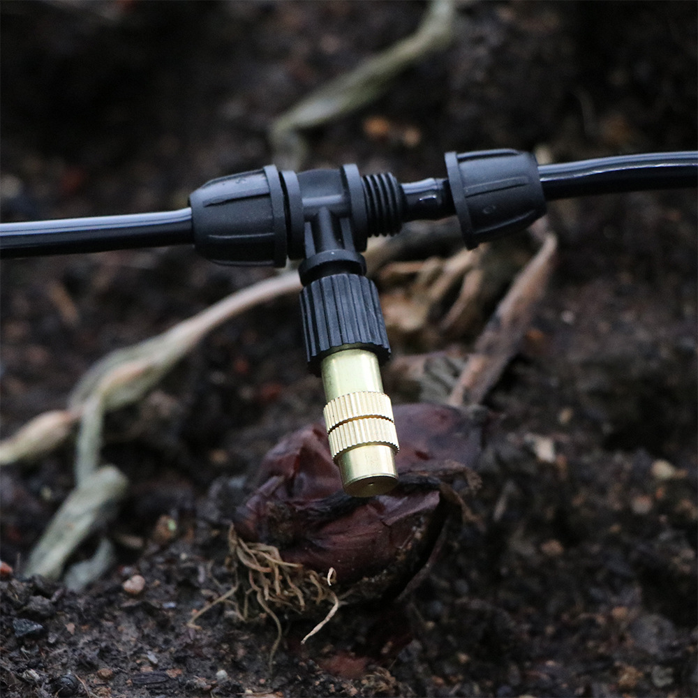 boquilla de riego automática de riego de flores en verano enfriamiento ajustable boquilla de cobre pulverización al aire libre conjunto de riego automático de goteo