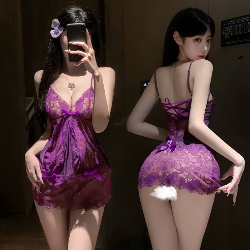 Sexy Underwear Pajamas Women's Suit Sexy Transparent Lace Uniform Temptation Role Playing Perspective Pure Desire Sling Skirt Sexy Underwear Pajamas Women's Suit Sexy Transparent Lace Uniform Temptation Role Playing Perspective Pure Desire Sling Skirt