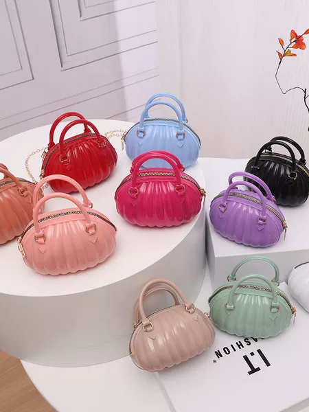 2025 New Ladies Handbag Jelly Bag Crossbody Bag Korean Style Pumpkin Shape Creative Explosive Bag