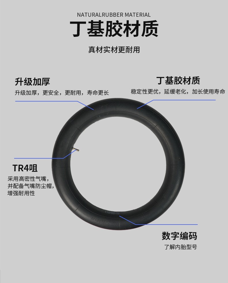Motorcycle Butyl Rubber Inner Tubes, Thickened Electric Vehicle Tire Inner Tubes, and Tricycle Inner Tubes Collection