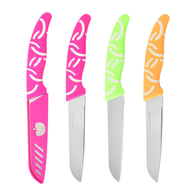 Mini cuchillo de cáscara portátil cuchillo de cáscara de cocina hogar color blanco cuchillo de frutas de acero inoxidable