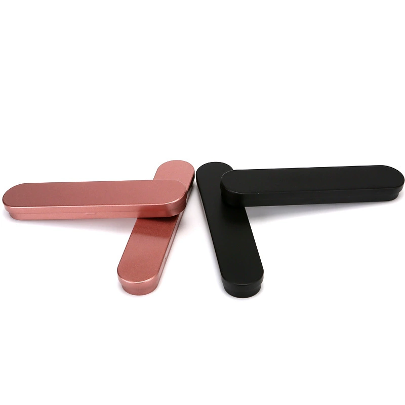 Прямые продажи с завода: в наличии прямоугольный пенал-футляр для карандашей из черной и розово-золотой жести, упаковка для игл от прыщей, прямые продажи в наличии.