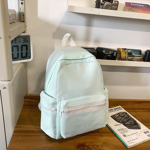 Fashionable and Simple Dual-Sided Shoulder Bag for College Students, Suitable for High School Students, Lightweight Laptop Bag, Short Trip Backpack, Trendy