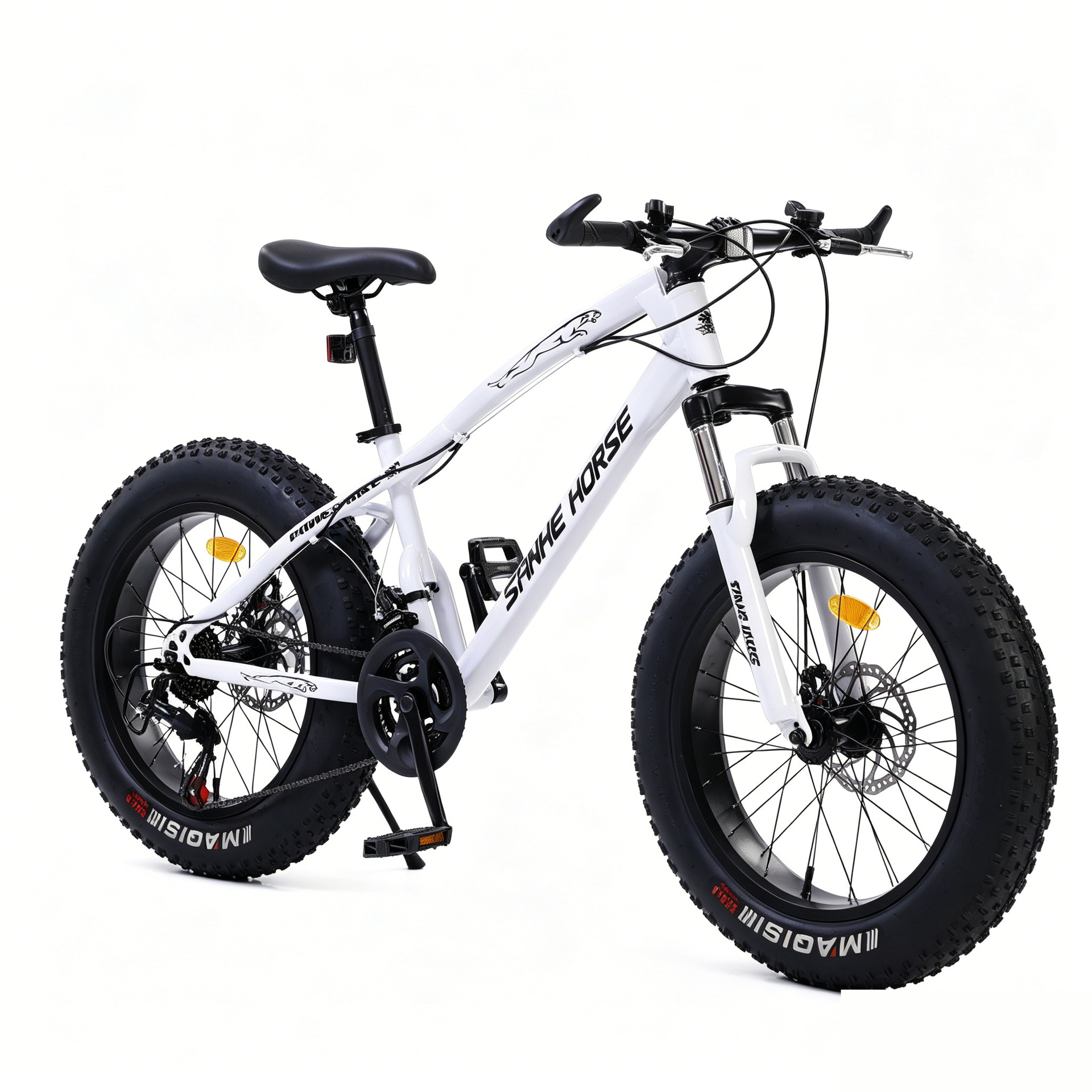 Todoterreno moto de nieve con neumáticos gordos de 20 pulgadas 4.0 neumáticos anchos, doble freno de disco, bicicleta de alta emisión de carbono, bicicleta de montaña todoterreno de velocidad variable