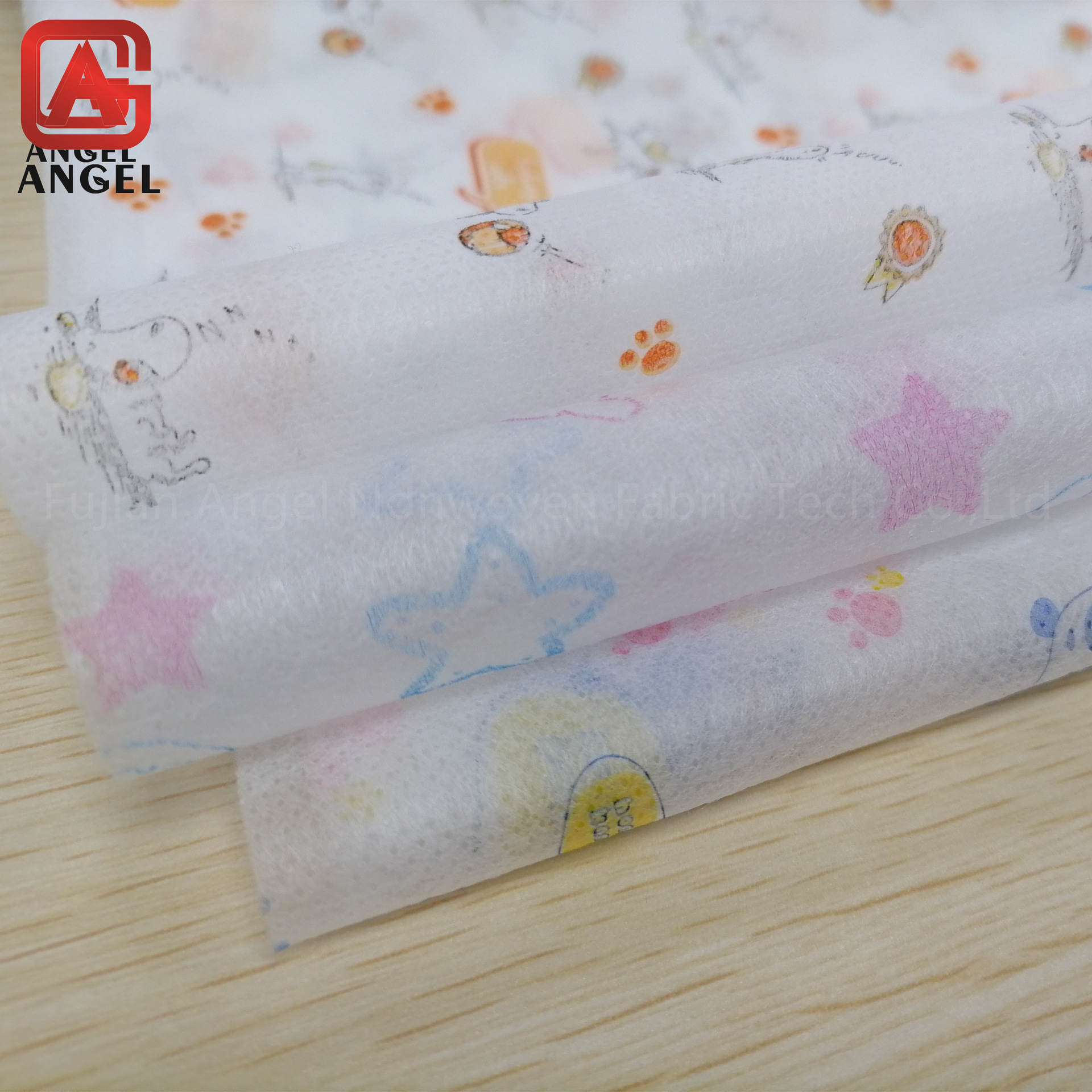 澳杰爆款印花口罩布PP纺粘无纺布儿童图案可爱口罩布