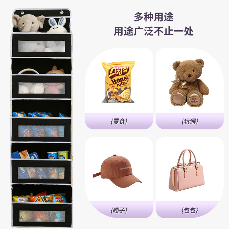 Bolsa colgante de almacenamiento detrás de la puerta Bolsa colgante de almacenamiento de gran capacidad montada en la pared Bolsa de artículos diversos de juguete multicapa plegable con ventana detrás de la puerta