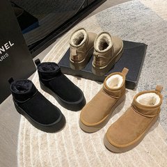 厚底雪地靴防絨女新款加絨加厚保暖棉鞋女冬季迷你短靴秋冬季