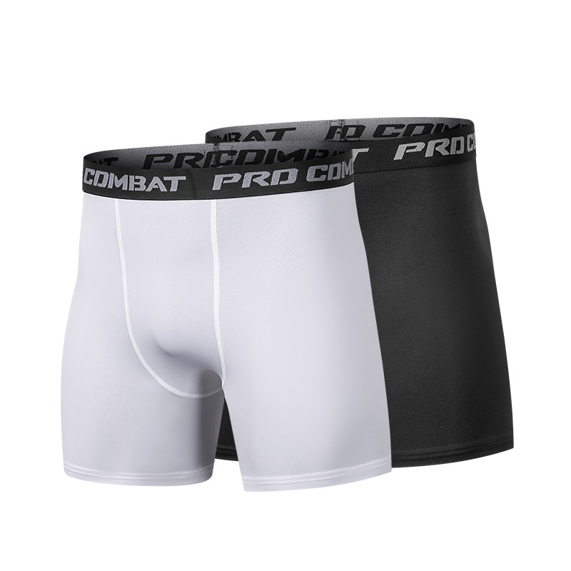 Men's Sports Compression Boxer Briefs, Quick-Drying, Breathable, Fitness Running Training Shorts, High-Elastic Tight-Fitting Style