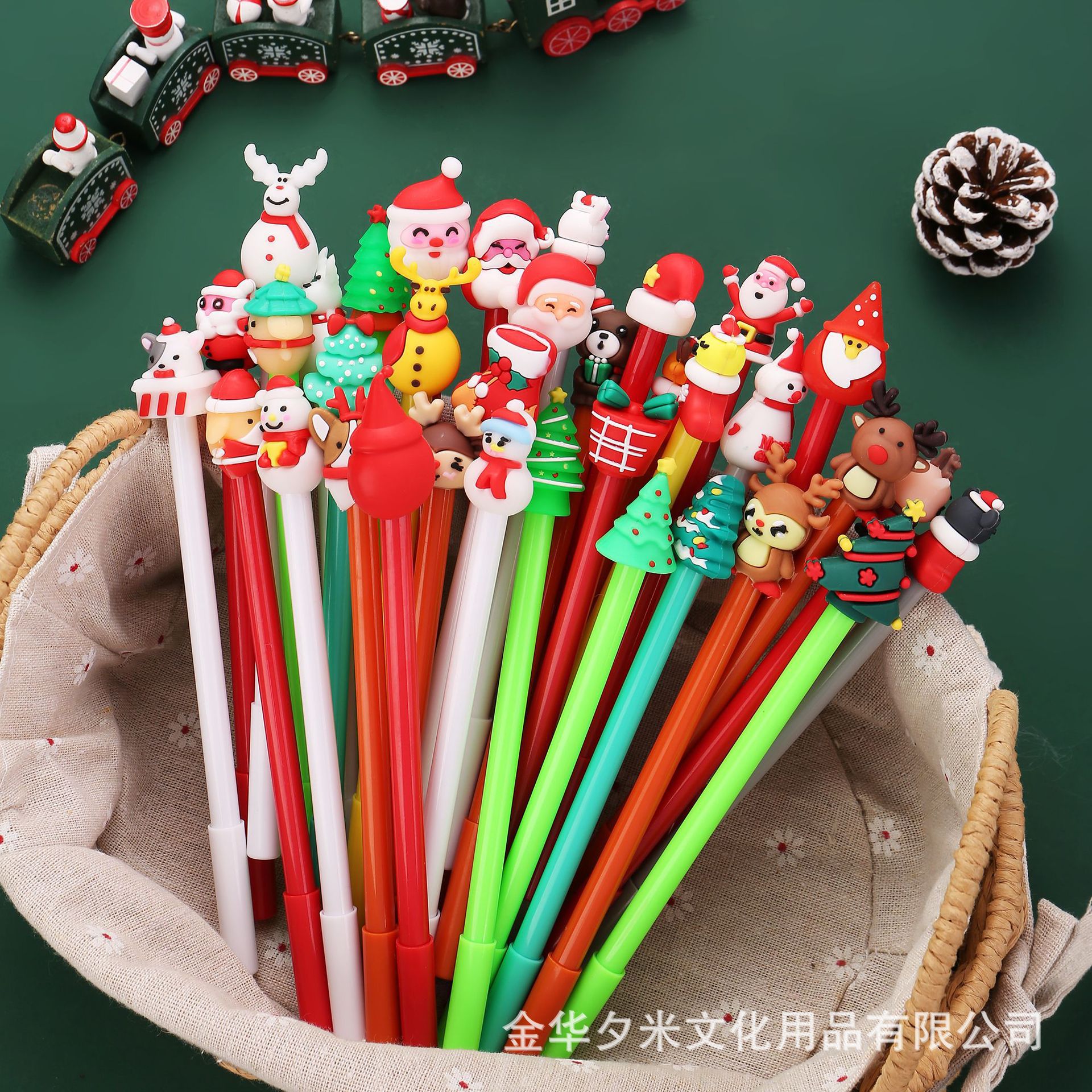 Christmas Straight Stick Gel Pen Cute Cartoon Creative Learning Reward Cute Creative Santa Claus Student Stationery