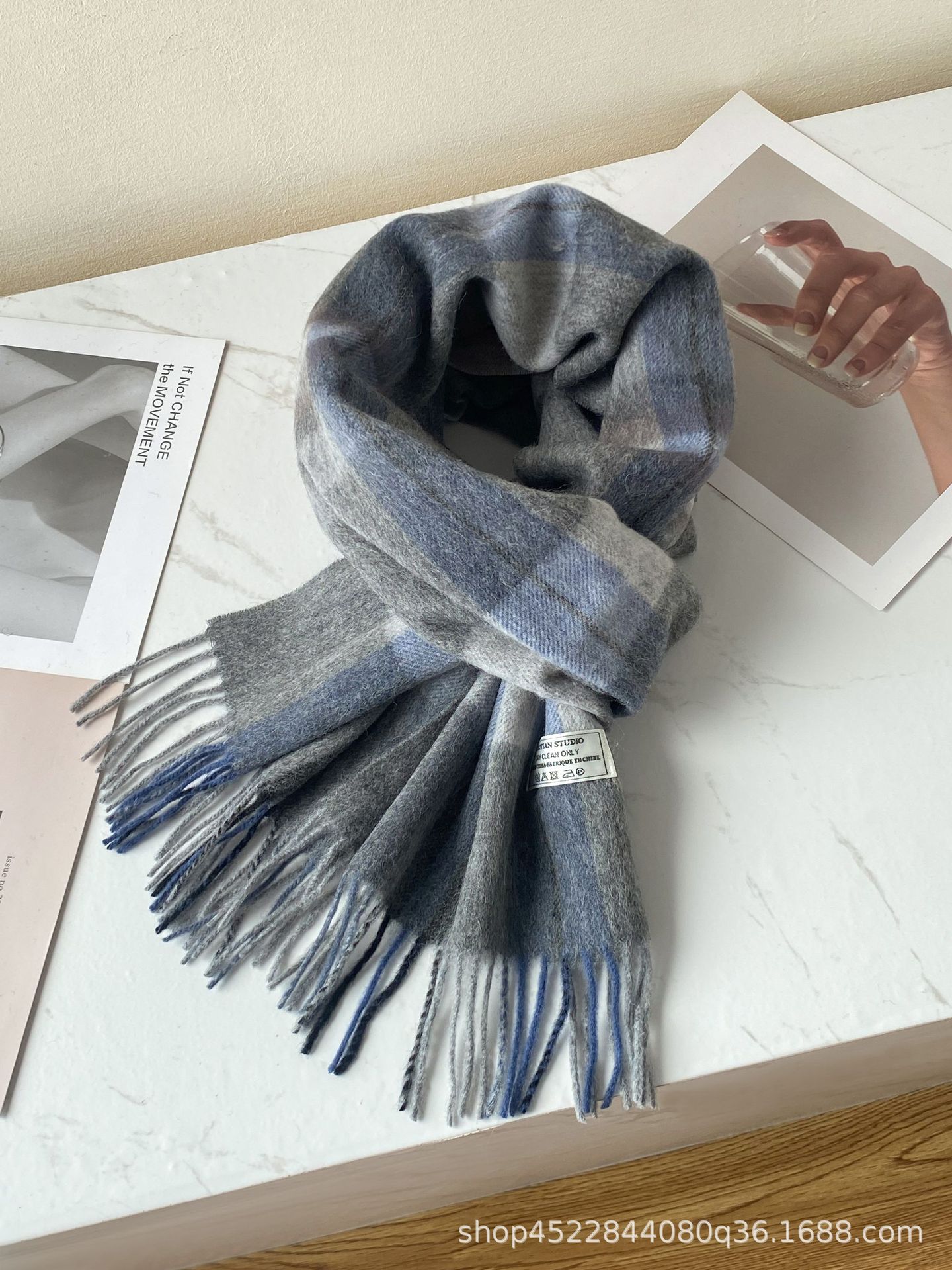 Gray coffee blue stripes + gift box [gift box]