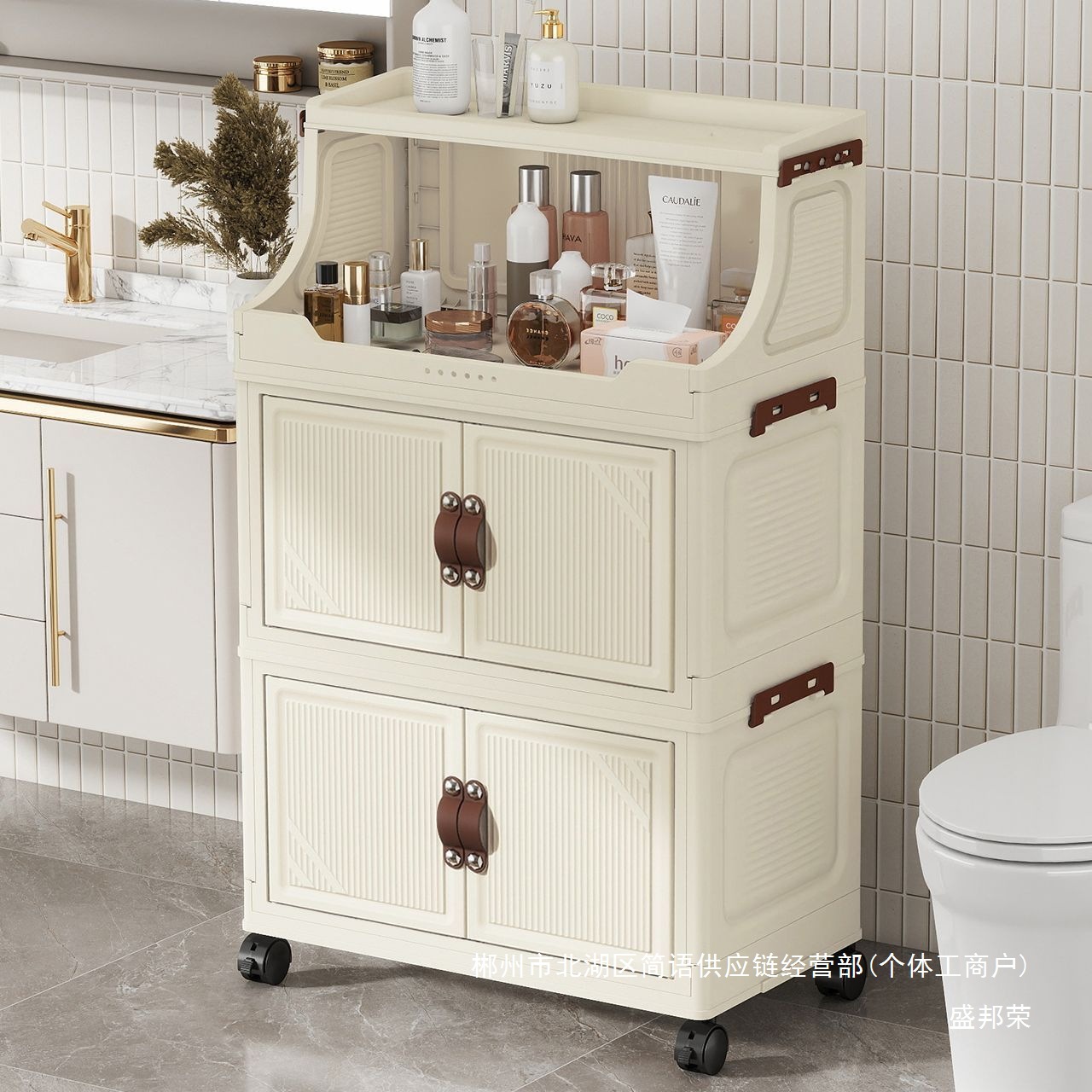 Fábrica directa de almacenamiento plegable armario casero armario de baño escritorio de escritorio de cocina de múltiples capas