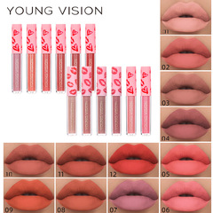 YOUNG VISION 12-color single stick sexy red lips matte lipstick single stick not easy to make up foggy lipstick 
