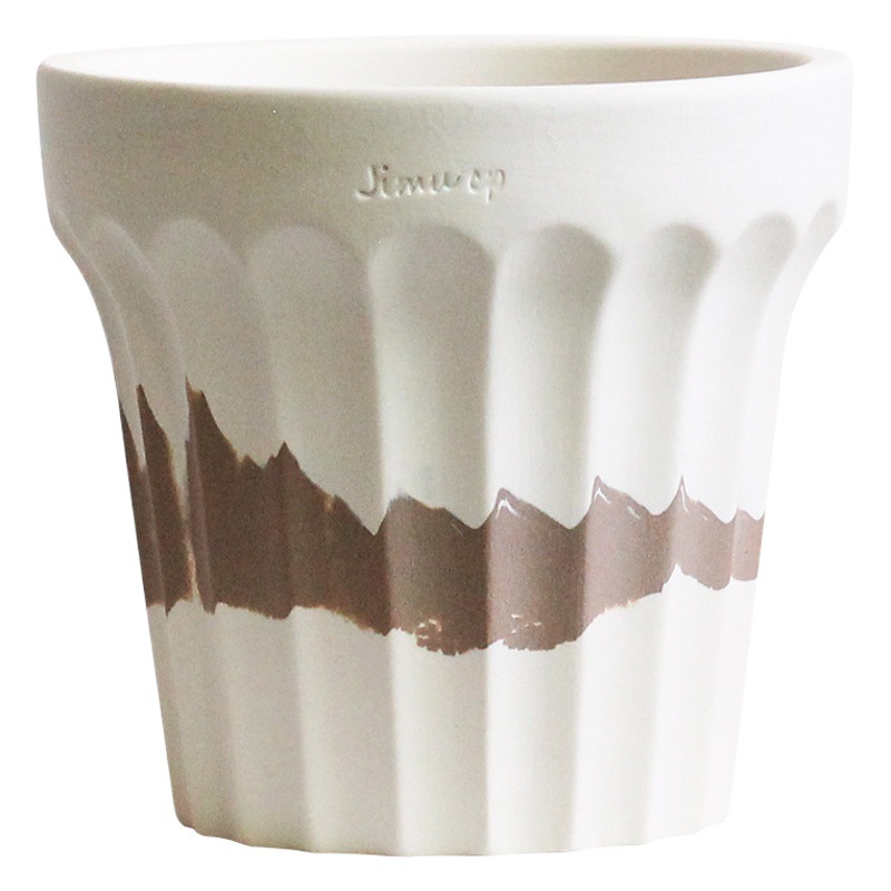 Estilo coreano creativo ins Escritorio de cerámica maceta orquídea Internet celebridad Begonia olla conjunto transpirable verde maceta