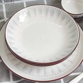 日式菜盘子防烫碗盘水果盘家用耐高温陶瓷菜碟子盘子简约餐盘餐具