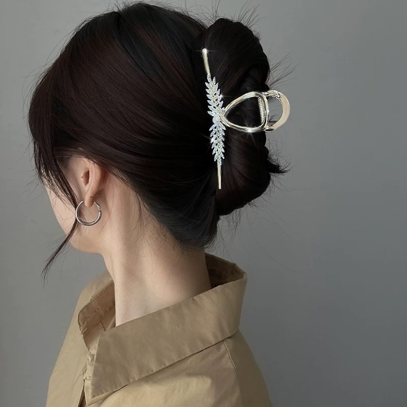 Estilo coreano horquilla de metal Cabeza trasera tiburón pelo clip de pelo ins clip de pelo femenino temperamento elegante clip fijo image 33