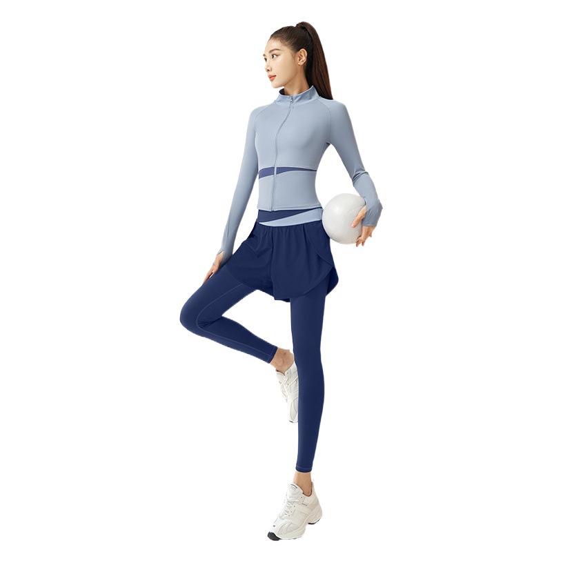 Conjunto Deportivo Juyitang para Primavera y Otoño, Ropa de Yoga y Fitness, Corte Ajustado, Ropa Deportiva para Gimnasio