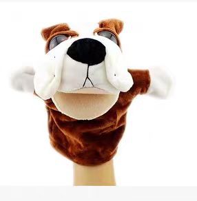 Boca abierta animal de dibujos animados de peluche marioneta de mano de juguete entre padres e hijos boca puede mover una variedad de estilos transfronterizos en stock lote mixto