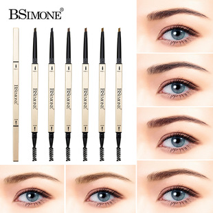 Cross-Border Exclusive Bsimone Dual-Ended Ultra-Fine Eyebrow Pencil, Waterproof and Sweat-Proof, Beginner-Friendly Small Gold Strip Long-Lasting Makeup Eyebrow Pencil